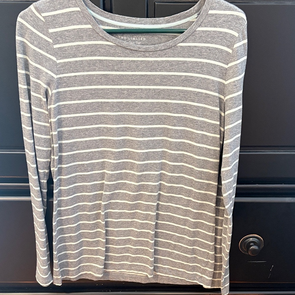 The Limited Gray and mint  Striped Tee